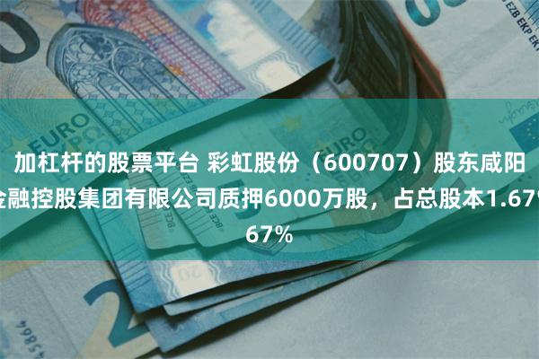 加杠杆的股票平台 彩虹股份（600707）股东咸阳金融控股集团有限公司质押6000万股，占总股本1.67%