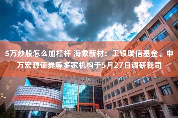 5万炒股怎么加杠杆 海象新材：工银瑞信基金、申万宏源证券等多家机构于5月27日调研我司