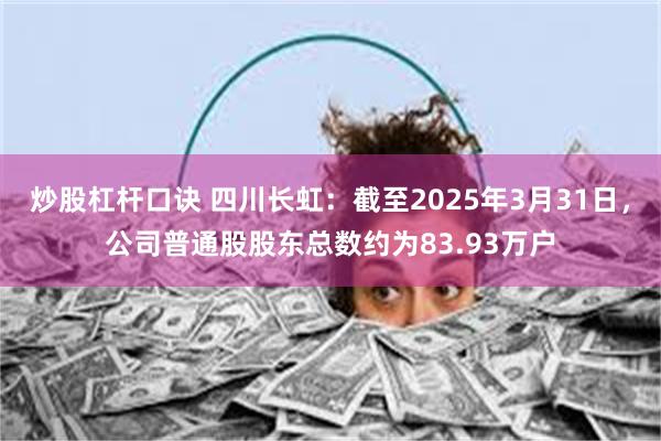 炒股杠杆口诀 四川长虹：截至2025年3月31日，公司普通股股东总数约为83.93万户