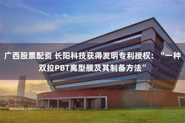 广西股票配资 长阳科技获得发明专利授权：“一种双拉PBT离型膜及其制备方法”