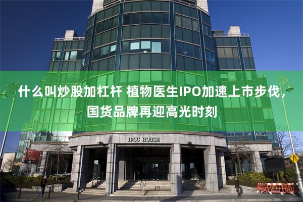 什么叫炒股加杠杆 植物医生IPO加速上市步伐，国货品牌再迎高光时刻