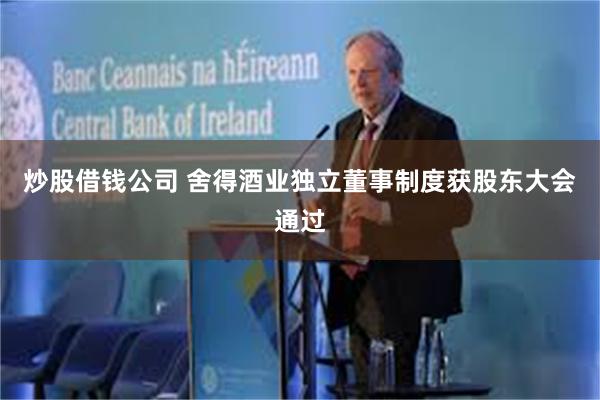 炒股借钱公司 舍得酒业独立董事制度获股东大会通过