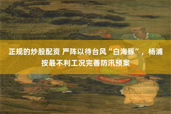 正规的炒股配资 严阵以待台风“白海豚”，杨浦按最不利工况完善防汛预案
