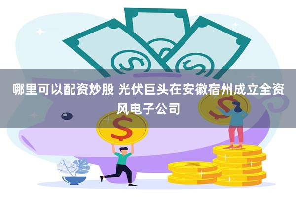 哪里可以配资炒股 光伏巨头在安徽宿州成立全资风电子公司