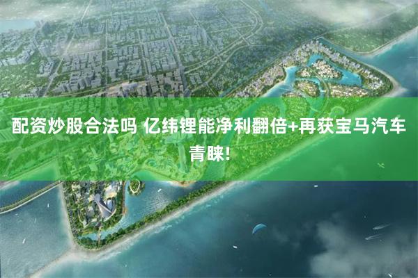 配资炒股合法吗 亿纬锂能净利翻倍+再获宝马汽车青睐!