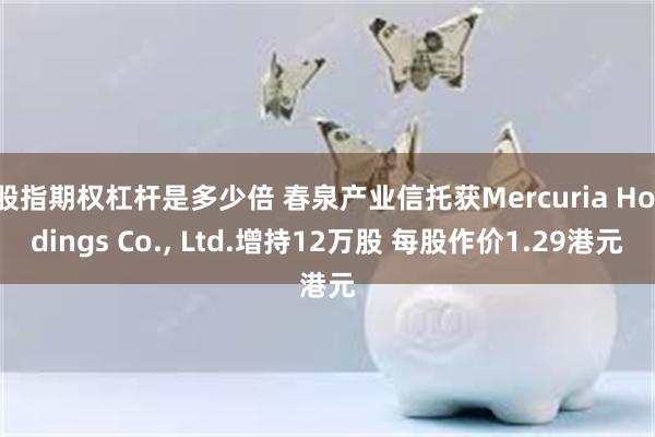 股指期权杠杆是多少倍 春泉产业信托获Mercuria Holdings Co., Ltd.增持12万股 每股作价1.29港元