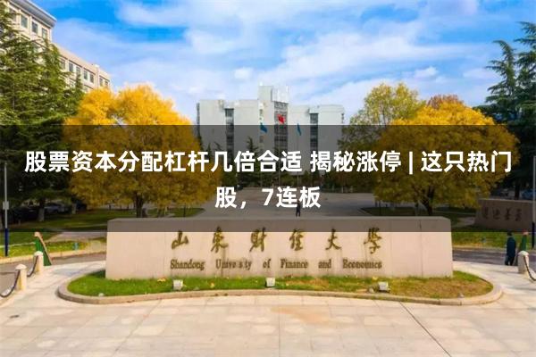 股票资本分配杠杆几倍合适 揭秘涨停 | 这只热门股，7连板