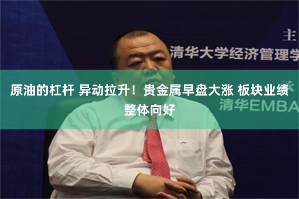 原油的杠杆 异动拉升！贵金属早盘大涨 板块业绩整体向好